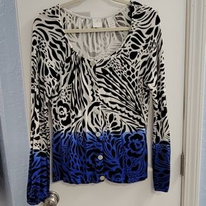 Emma James Blue,Black & White Sweater